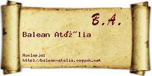 Balean Atália névjegykártya
